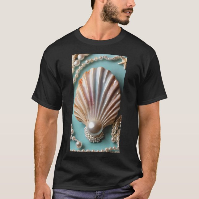 Pastel Seashell with Pearls T-Shirt (Front)