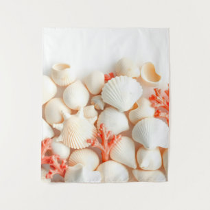 pastel seashells tapestry