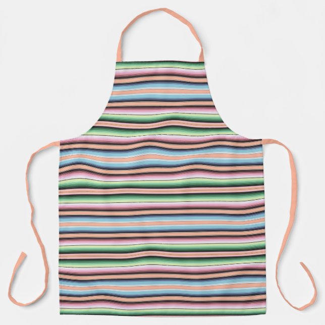 Pastel serape stripes apron (Front)