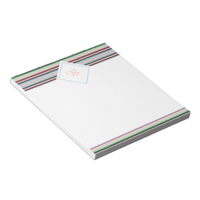 Pastel serape stripes notepad (Angled)