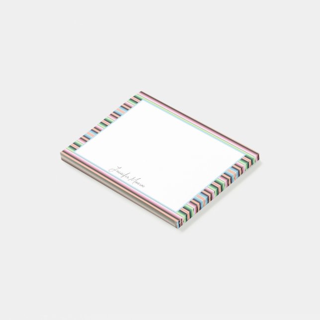 Pastel serape stripes post-it notes (Angled)