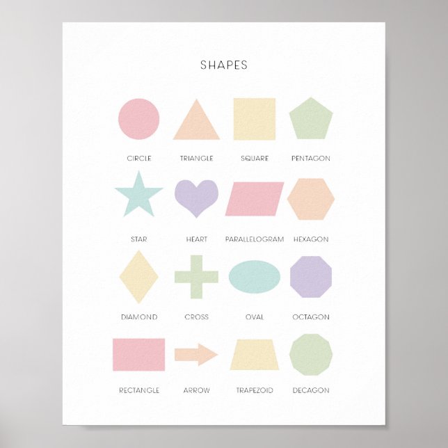Pastel shape learning poster (Front)