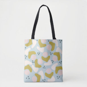 Pastel shapes and dots tote bag