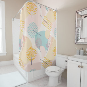 Pastel Shapes and Lines Towels Shower Curtain