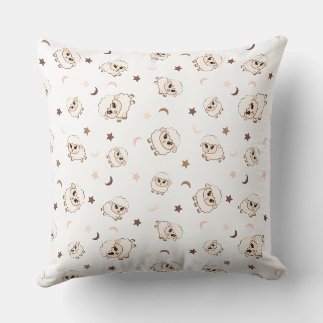 Pastel Sheep Pattern Cushion (Back)