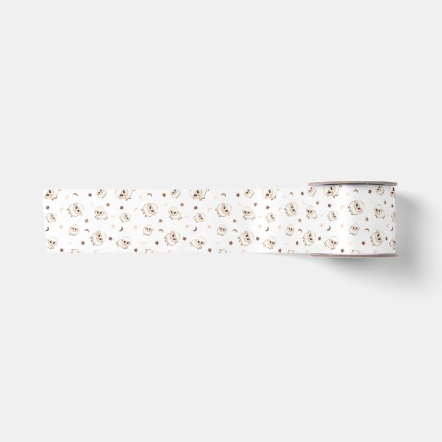 Pastel Sheep Pattern Satin Ribbon (Front)