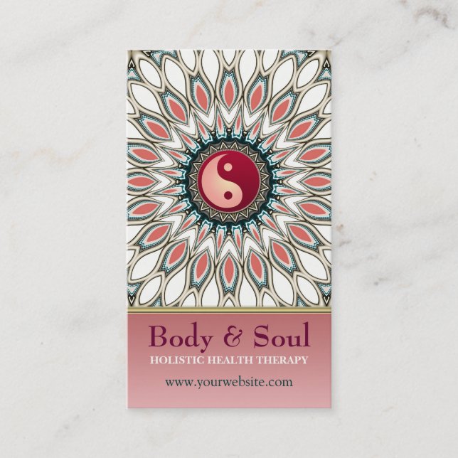 Pastel Shine Yin Yang New Age Business Card (Front)