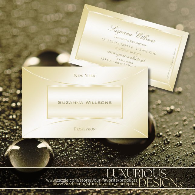 Pastel Silk Gold Luxurious Decorated and Stylish Business Card (Creator Uploaded)