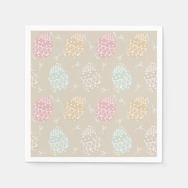 Pastel Simple Easter Eggs  Napkin (Front)