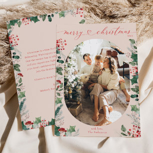 Pastel Single Photo Christmas Holiday Card