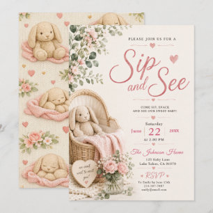 Pastel Sip and See Party Invitation