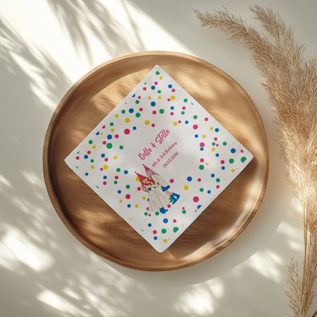 Pastel Sisters Joint Birthday Party Napkin (Creator Uploaded)