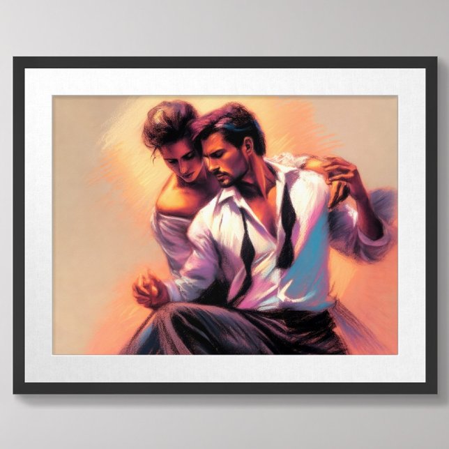 Pastel Sketch Attractive Men in Love Poster (Creator Uploaded)