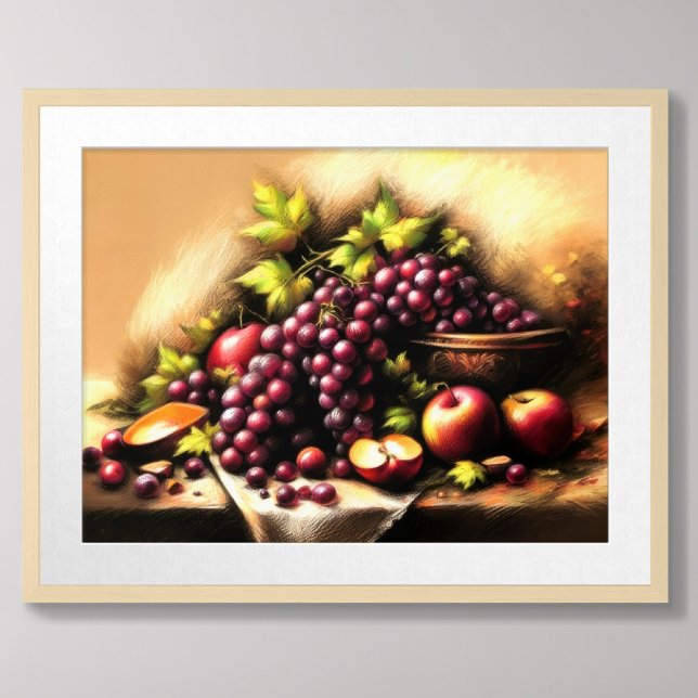 Pastel Sketch Fruit Still Life Poster (Creator Uploaded)
