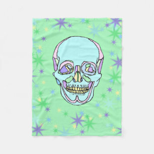 Pastel Skull and Stars Fleece Blanket