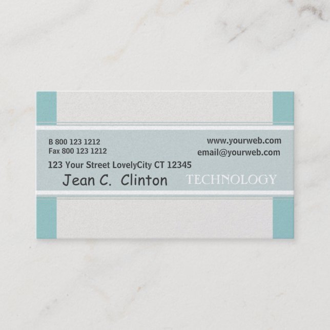 Pastel Sky Blue Abstract Geometric  Promotional Business Card (Front)