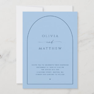 Pastel Sky Blue Coastal Wedding   Arch Photo + QR Invitation