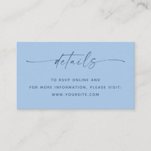 Pastel Sky Blue Seaside Wedding Details + QR Enclosure Card