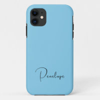 Pastel Sky Blue Solid Colour Minimalist Personalis