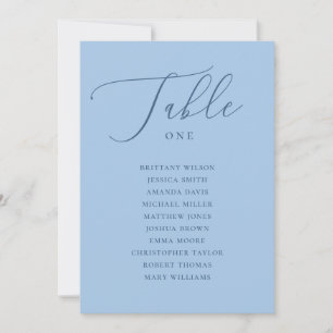 Pastel Sky Blue Summer Wedding Seating Chart Invitation