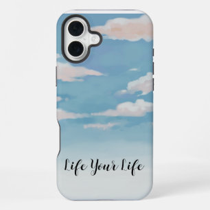 Pastel Sky Phone Case – "Live Your Life" Quote