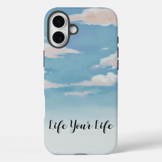 Pastel Sky Phone Case – "Live Your Life" Quote