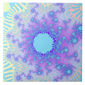 Pastel Sky Sunburst Ceramic Tile