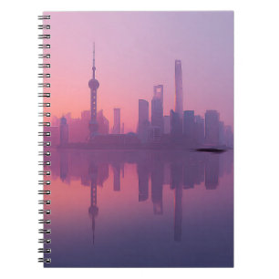 Pastel Skyline Reflection Sunrise Notebook