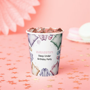 Pastel Sleep Under Girl Birthday Party Watercolor Paper Cups