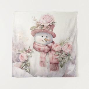 Pastel Snowman Tapestry