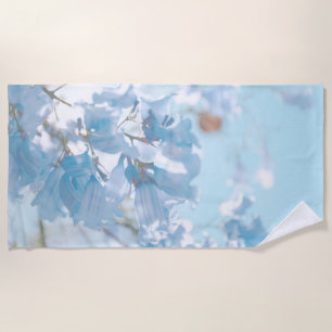 Pastel Soft Blue Jacaranda Tree Flowers Blossoms Beach Towel