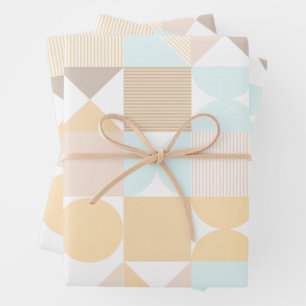 Pastel Soft Colour Abstract Geometric Pattern  Wrapping Paper Sheet