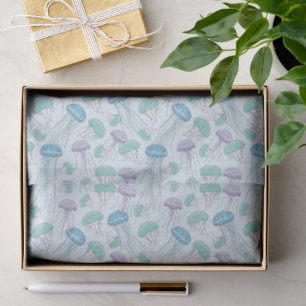 Pastel soft multicolor glowing jelly fish pattern tissue paper