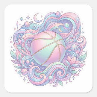 Pastel Space Basketball Aesthetic Sticker
