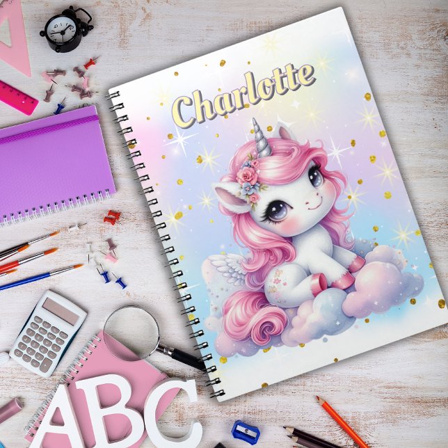 Pastel sparkle unicorn magical cloud notebook (Creator Uploaded)