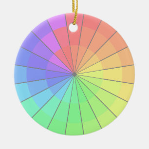 Pastel Spectrum Colours Rainbow Holiday Art Ceramic Ornament