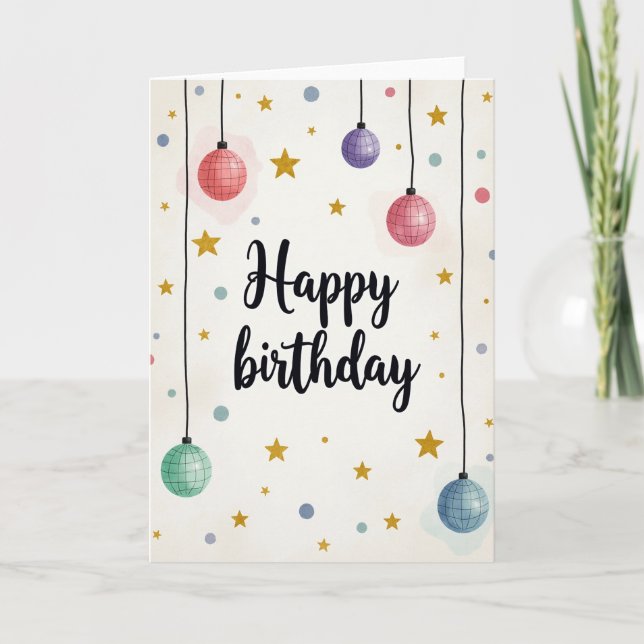 Pastel Spheres Birthday Card (Front)