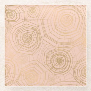 Pastel spider web: Halloween pattern. Glass Coaster