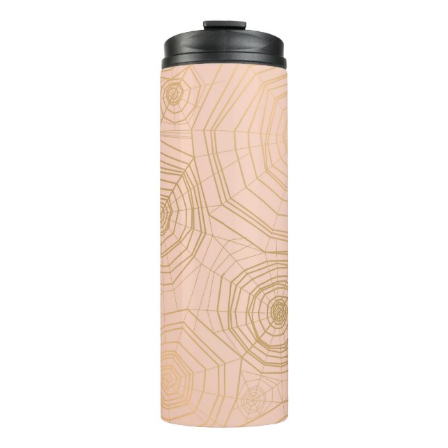 Pastel spider web: Halloween pattern. Thermal Tumbler (Front)