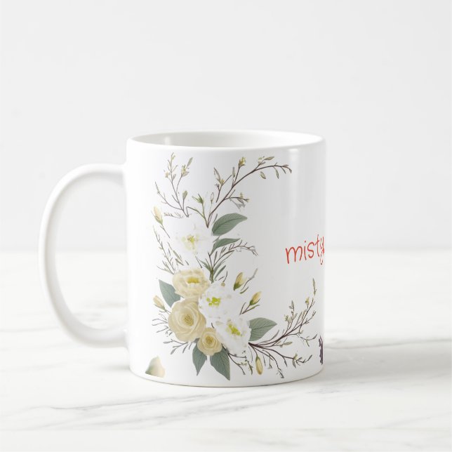  pastel spiral floral art  coffee mug (Left)