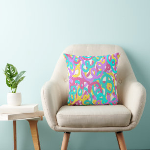 Pastel Spirals Abstract Print Cushion