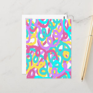 Pastel Spirals Abstract Print Postcard