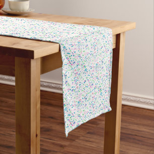 Pastel Splatter Confetti Print Medium Table Runner