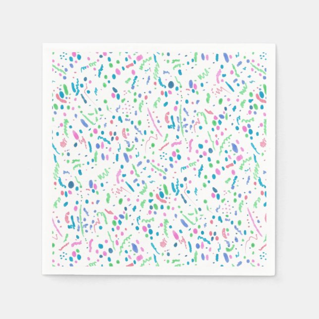 Pastel Splatter Confetti Print Napkin (Front)