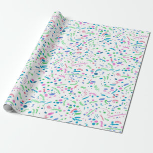 Pastel Splatter Confetti Print Wrapping Paper
