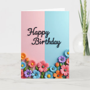 Pastel Split Birthday Card