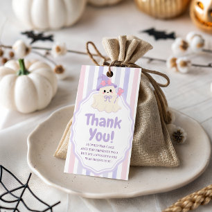 Pastel Spooky One Cute Ghost Thank You Tag