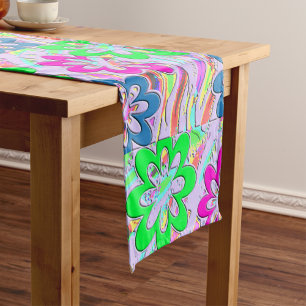Pastel Spring Blossoms Short Table Runner