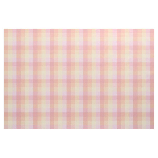 Pastel Spring Check in Pinks Yellows and Orange Fabric (Fat Quarter)