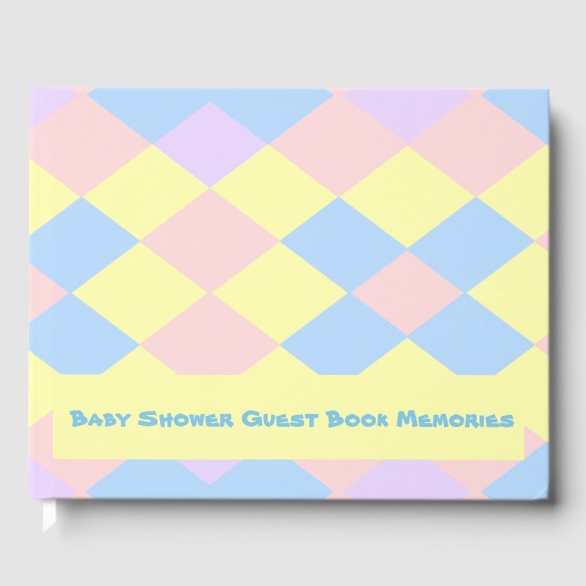 Pastel Spring Colour Argyle Guest Book (Front)